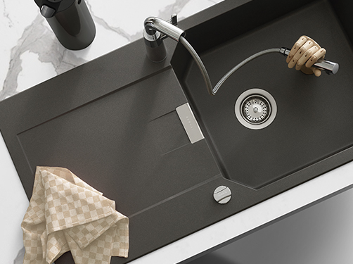 SCHOCK CRISTALITE® kitchen sink and tap